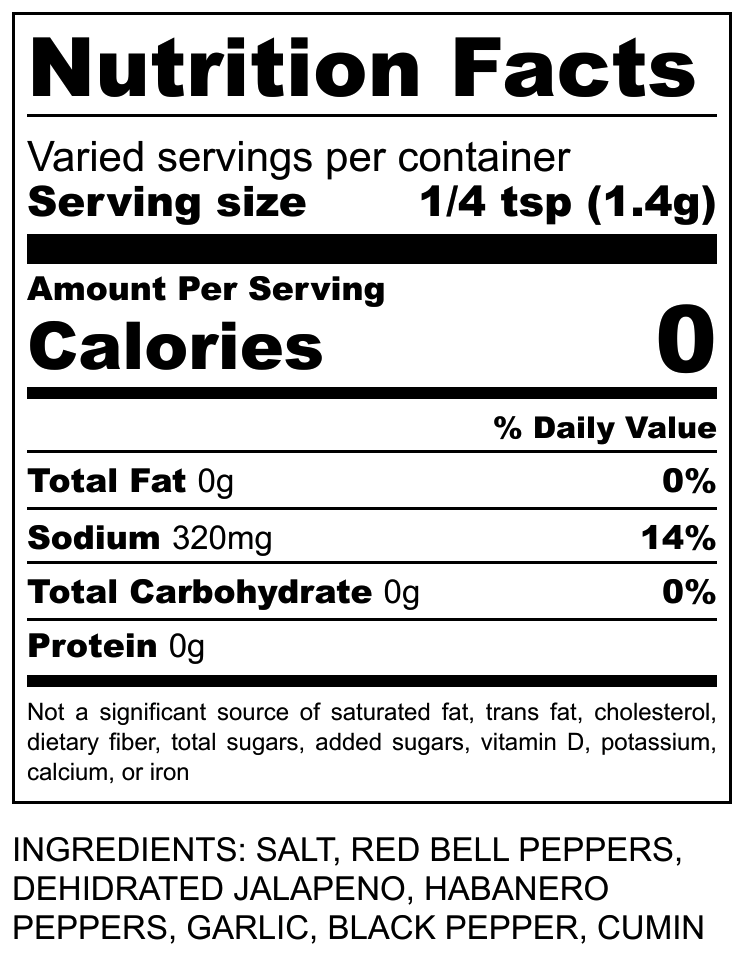 Fermented Seasoning Salt - Habanero - FREE Shipping!